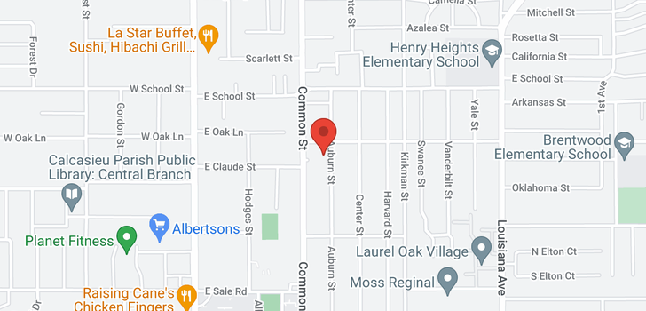 map of 3804 Auburn Street Lake Charles LA 70607